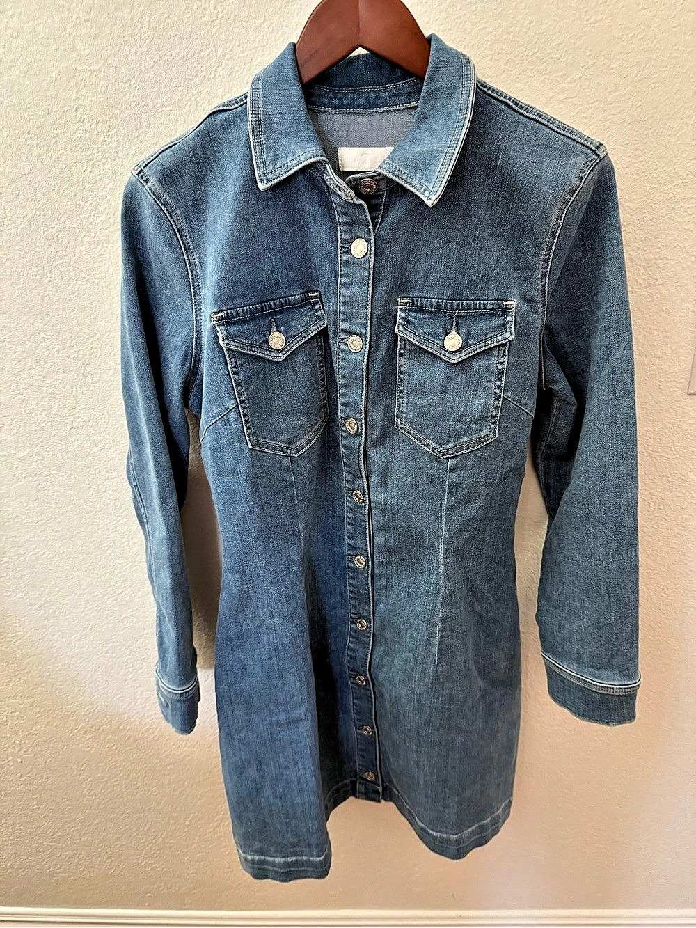 Seven for all Mankind Denim Shirt Dress in Blue Size Medium